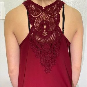 beautiful detailed red blouse
